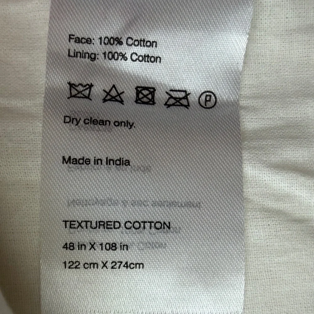 Quince Textured Cotton Ivory Curtain Panel 48x108 Home‎ Window Light Filtering